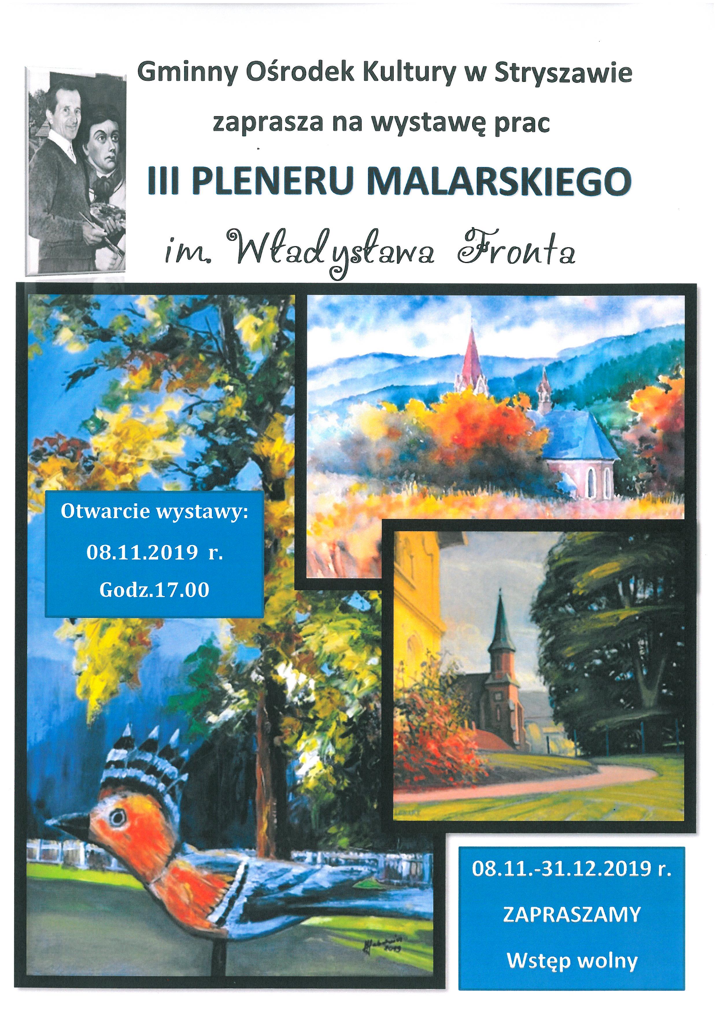 Obraz przedstawiający Wystawa prac III Pleneru Malarskiego im. W. Fronta.