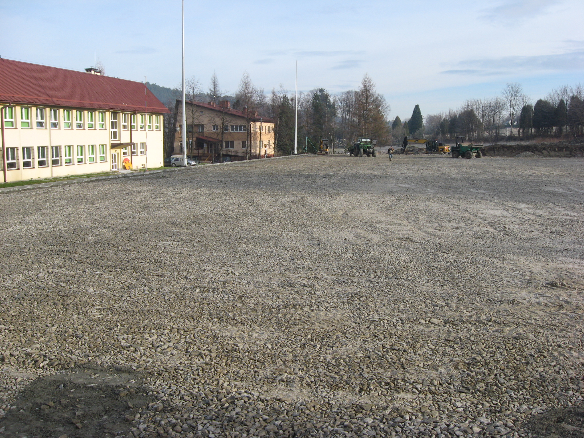 Obraz przedstawiający Budowa boiska do piłki nożnej w Lachowicach