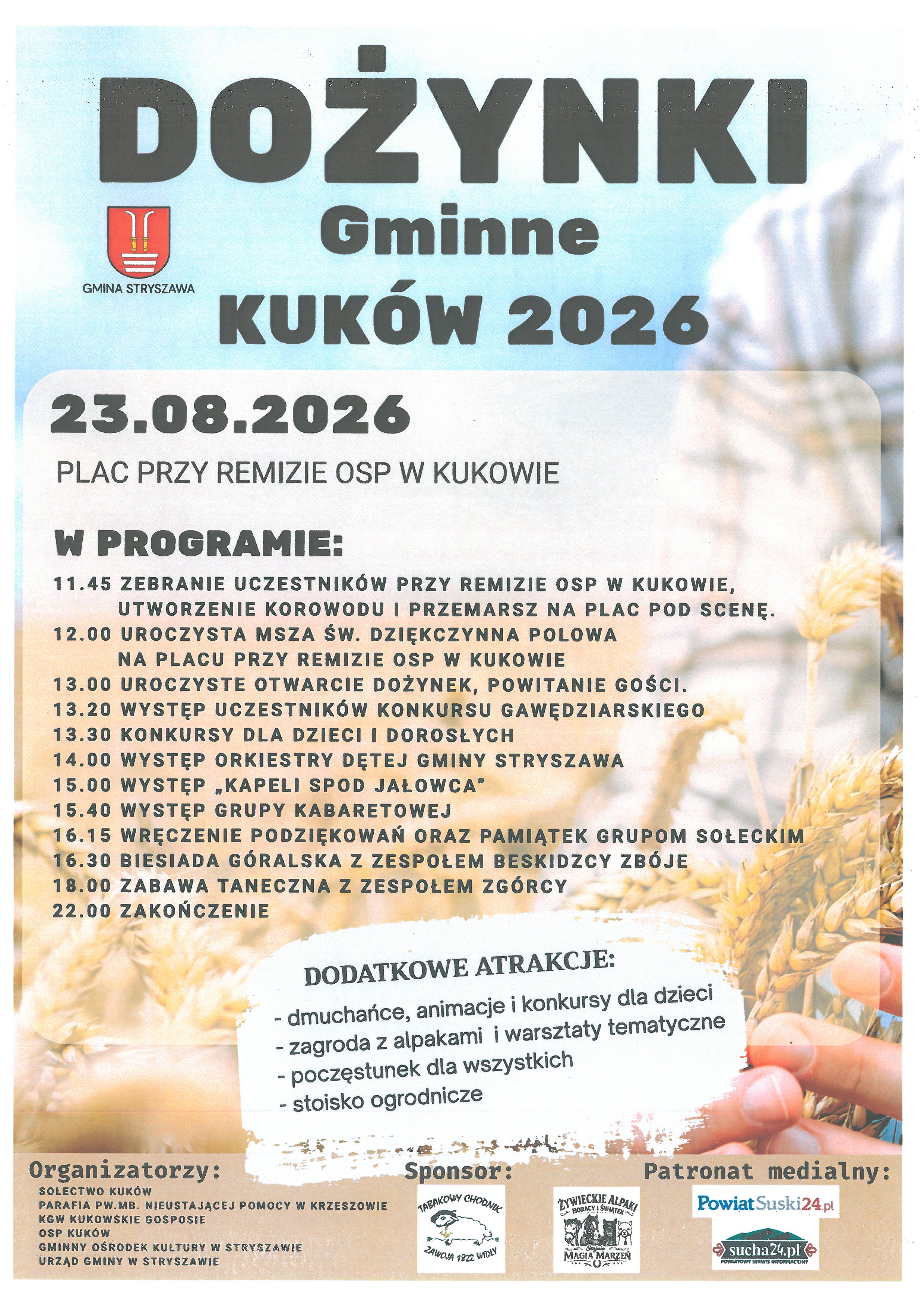 Obraz przedstawiający Zaproszenie na Gminne Dożynki 2026