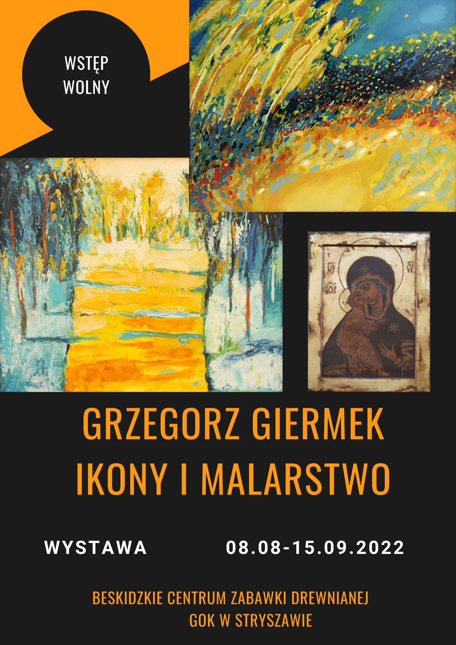 Obraz przedstawiający Wystawa Grzegorza Giermka - Ikona i malarstwo