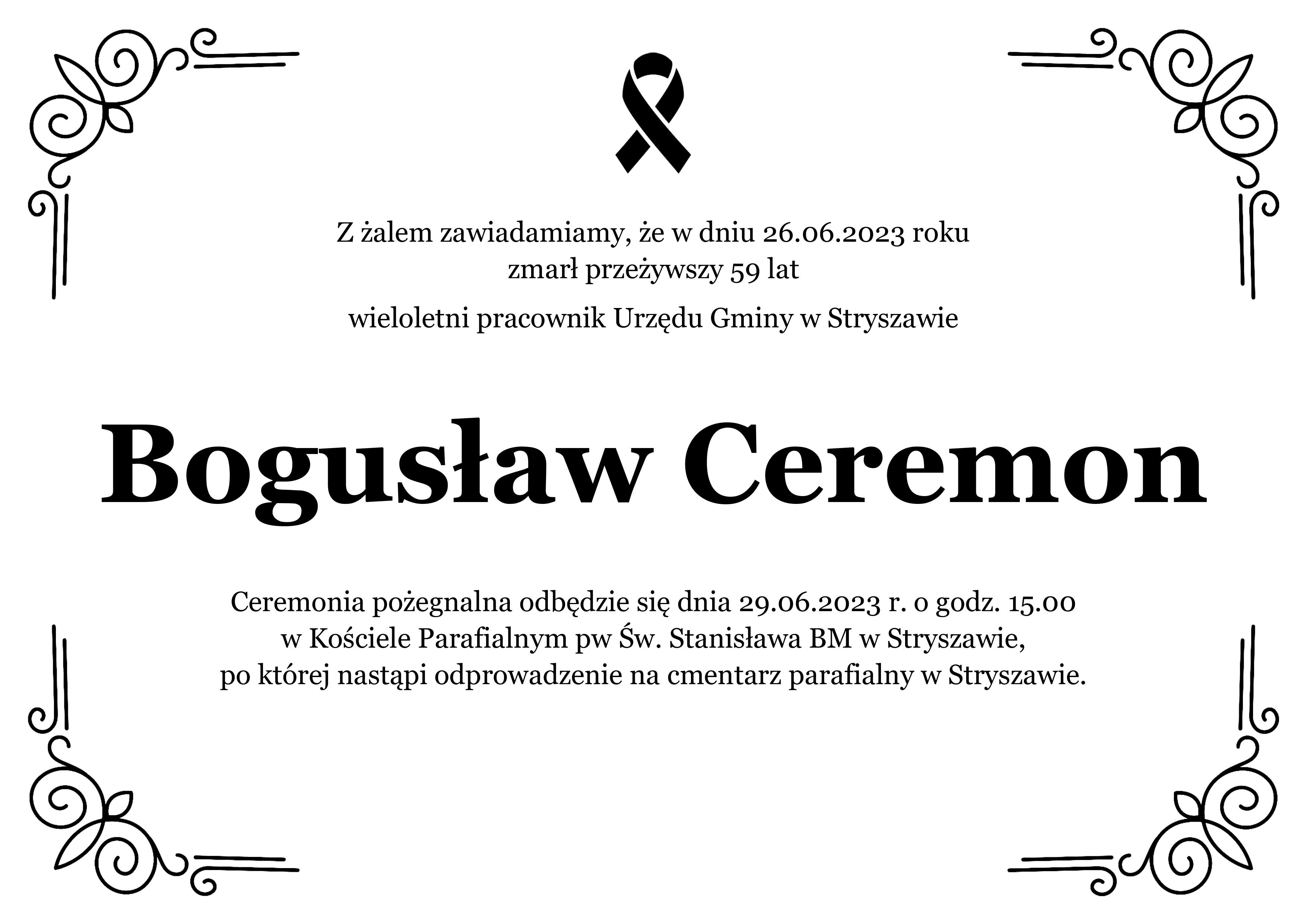 Obraz przedstawiający śp.Bogusław Ceremon