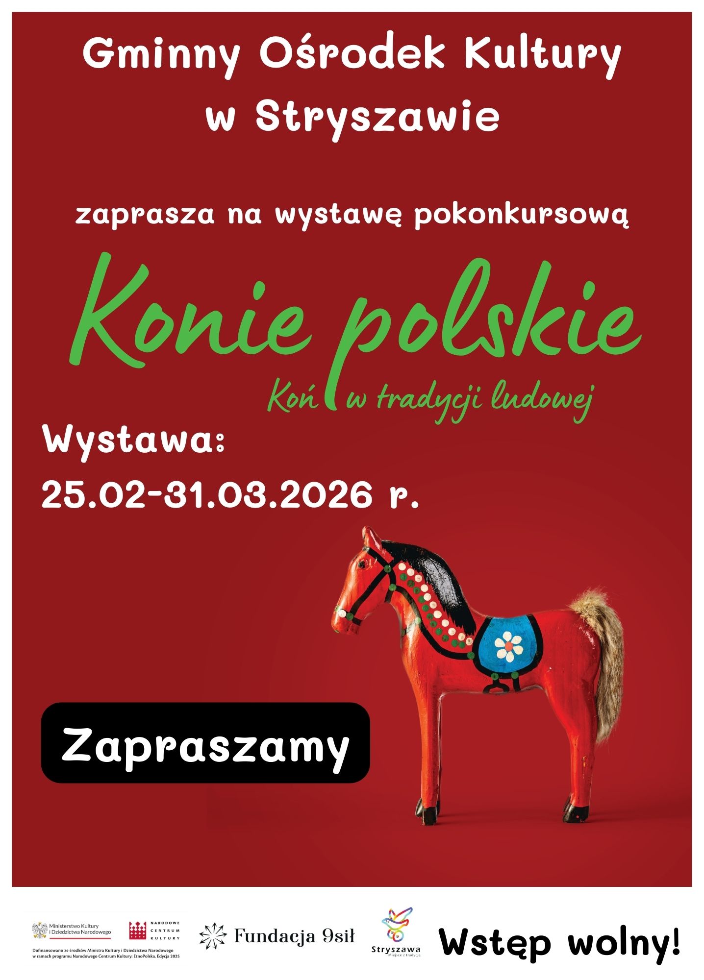 Obraz przedstawiający Nowa wystawa w GOK: Konie Polskie. Koń w tradycji ludowej.