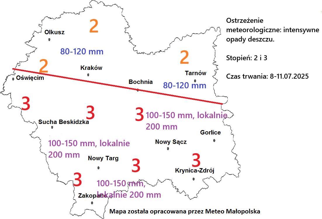 Obraz przedstawiający Nadchodzi fala intensywnych opadów – możliwe podtopienia i powodzie