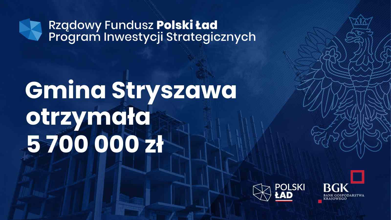 Obraz przedstawiający 5 700 000 zł dla Gminy Stryszawa